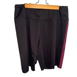 Bebe Sport Bike Shorts Black Pink Stripe